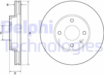 Produktbild von 2x DELPHI Bremsscheibe BG4671C für CHEVROLET AVEO Schrägheck (T300) Cobalt II