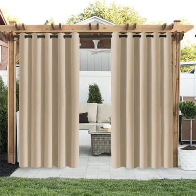 Immagine prodotto di Tenda per esterni Tende di protezione solare resistenti alle intemperie Tenda oscurante impermeabile con occhielli per terrazza balcone cortile, 180x243cm, Beige