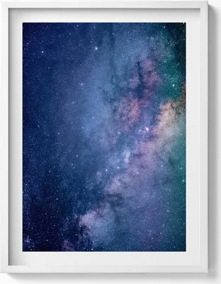 Produktbild von Sternenkosmos– Wandbild mit Rahmen – Gerahmtes Bild  – Wanddekoration – 60x80 cm –  Weiß Rahmen