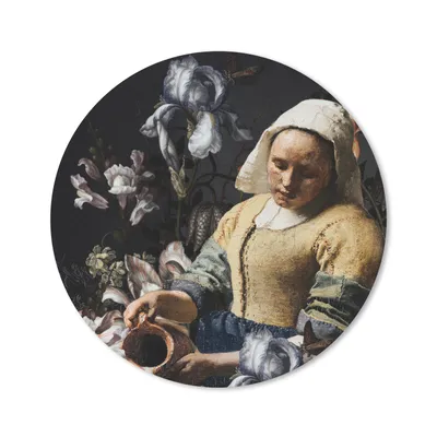 Produktbild von MuchoWow® Mauspad Mousepad Milchmädchen - Johannes Vermeer - Blumen 20x20 cm - Mousepads - Maus Mat - Pad - Mausunterlage - Schreibtischmatte