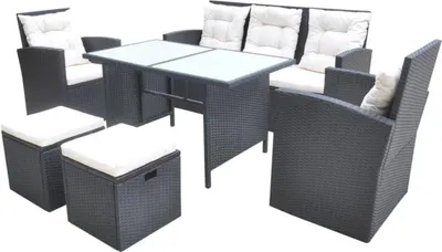 Image de vidaXL Ensemble de meubles de jardin 7 pcs. Rotin Ensemble de jardin