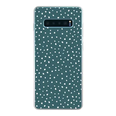 Produktbild von MuchoWow® Handyhülle Schutzhülle Hülle für Samsung Galaxy S10 Lite Polka dots - Weiß - Grün Silikon Softcase Handy Hülle - Schutz