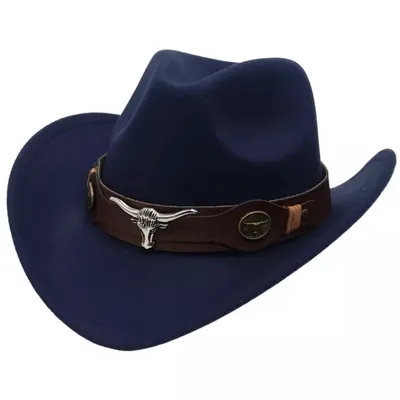 Zdjęcie produktu dla Stylowy Kapelusz Cowboy Granatowy - Modny Dodatek do Twojej Stylizacji KP22202