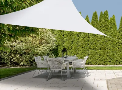 Produktbild von schirmtuch Dreieck 5 x 5 Meter Polyester weiß