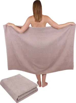 Produktbild von Betz 2 Stück XXL Duschtücher 100 x 150 cm BERLIN  Badetücher 100% Baumwolle Farbe – cappuccino