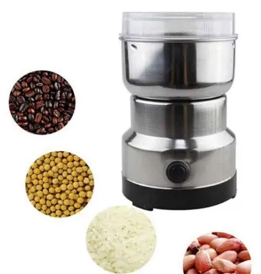 Imagen del producto de Molino de café eléctrico de acero inoxidable con capacidad de 300 ml, cuchilla de alta precisión para moler granos de café, especias y frutos secos, y tapa transparente