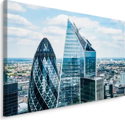 Produktbild von Fabelhafte Canvas LEINWAND BILDER 70x50 cm XXL Kunstdruck Wolkenkratzer Stadt Gebäude