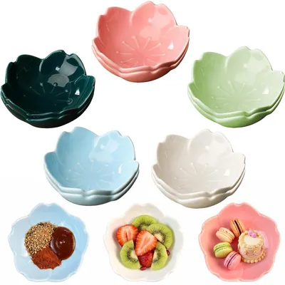 Productafbeelding van Sausschaaltjes, keramiek, bloesemvormige dipschalen – 10 stuks