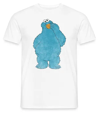 Produktbild von Spreadshirt Sesamstraße Krümelmonster Naschen Männer T-Shirt, XXL, Weiß