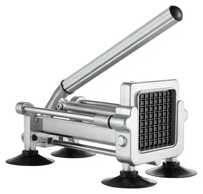 Produktbild von VEVOR Pommes Frites Schneider, Kartoffelschneider mit 1/2-Zoll und 3/8-Zoll Edelstahlklingen, manueller Kartoffelschneider mit Saugnäpfen, ideal für Kartoffeln, Pommes Frites, Gurken, Gemüse, Karotten, Edelstahl, 1/2 Zoll + 3/8 Zoll