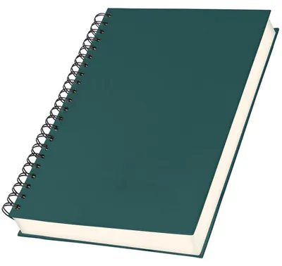 Obrázek produktu pro Blok A4, bez linek, spirálová vazba, tmavě zelený, 120 listů, papír 100 g/m², pevná obálka