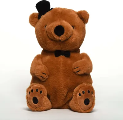 Produktbild von Mr. & Mrs. Panda Kuscheltier Bär mit Hut und Fliege - Braun Pastell - Geschenk, Teddybär, Spielzeug, Teddy, Plüsch, Stofftier, Zylinder, Plüschtier