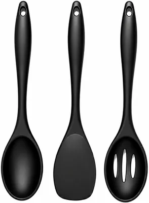 Image de Jeu de 3 cuillères en silicone, résistantes à la chaleur, de 27 cm, pour la cuisine