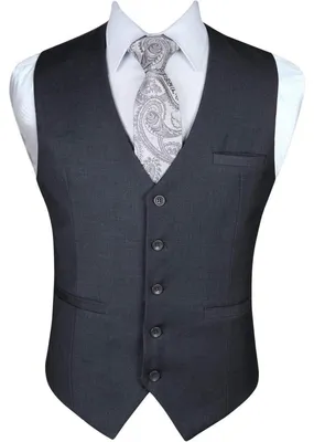 Produktbild von Anzugweste Herren Formell Einfarbig Elegant Business Weste mit Taschen Grau XS-4XL