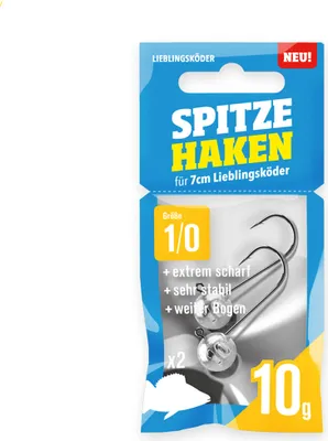 Produktbild von Lieblingsköder Spitze Haken Gr. 1/0 Jigköpfe - 2 Jighaken, Gewicht:10g