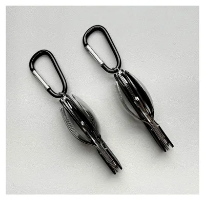 Produktbild von Camping Besteckset, 2 Teile, Edelstahl, mit Karabiner und Tragetasche