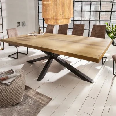 Produktbild von riess-ambiente Massivholz Esstisch GALAXIE 200cm vintage braun Pinie recycelt Industrial Design Esszimmertisch Konferenztisch Tisch