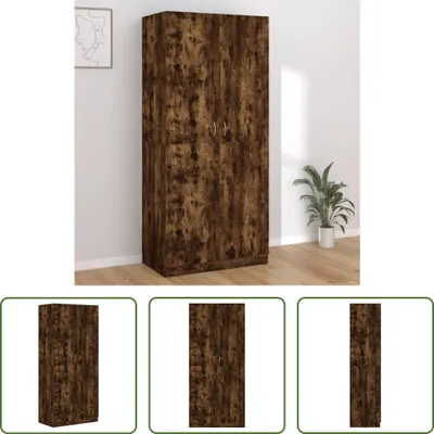 Obrázek produktu pro The Living Store Šatní skříň kouřový dub 90x52x200 cm materiál na bázi dřeva