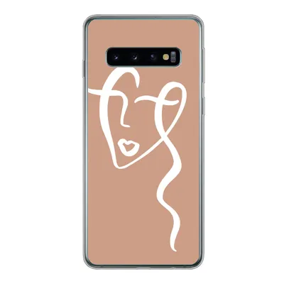 Produktbild von MuchoWow® Handyhülle Schutzhülle Hülle für Samsung Galaxy S10 Frau - Gesicht - Abstrakt Silikon Softcase Handy Hülle - Handytasche
