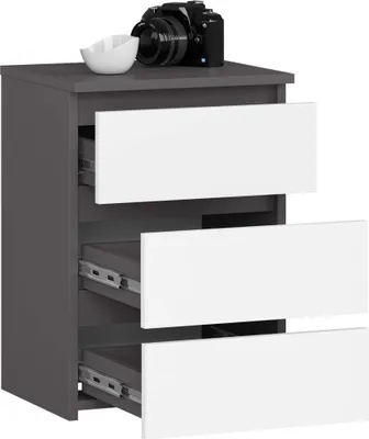 Produktbild von AKORD Furniture Factory OP0LCL340SZARBIA001, Weiß, 3 Schublade(n), Matt, 16 mm, 31 cm, 350 mm