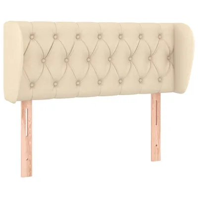 Obrázek produktu pro vidaXL Čelo postele s ušima krémové 103x23x78/88 cm Látka