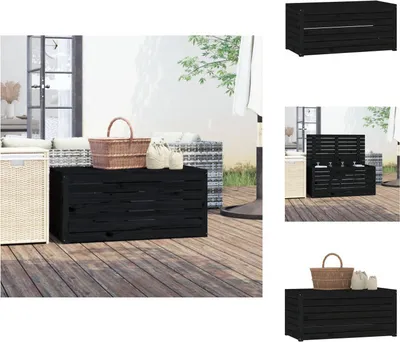 Obrázek produktu pro vidaXL Zahradní truhlík černý 101x50,5x46,5 cm z masivního borovicového dřeva - Zahradní truhlíky