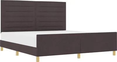 Immagine prodotto di vidaXL Struttura letto con testiera marrone scuro 180 x 200 cm in tessuto