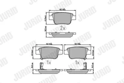 Produktbild von JURID Bremsbeläge Satz Hinten für TOYOTA AVENSIS Kombi (T25) 572516J
