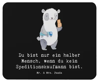 Produktbild von Mr. & Mrs. Panda Mauspad Speditionskaufmann Herz - Schwarz - Geschenk, pc, Mousepad, Mouse Pad, computer