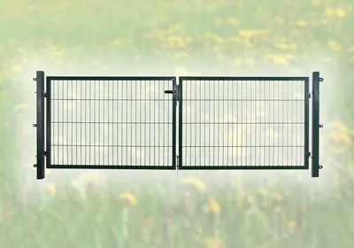 Produktbild von Doppelgartentor für Stabmatte anthrazit (RAL 7016) - zweiflügelig