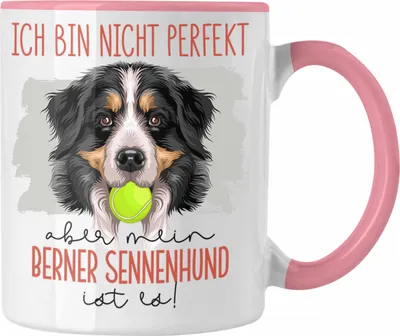 Produktbild von Trendation - Berner Sennen Besitzer Tasse Geschenk Lustiger Spruch Geschenkidee Besitzerin Ich Bin Nicht Perfekt Aber Mein Berner Sennen Ist Es (Rosa)
