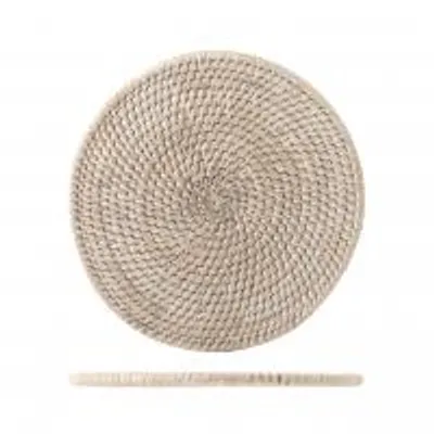 Immagine prodotto di H&H Sottopentola Tondo Rattan Bianco Cm 22