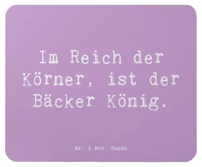 Produktbild von Mr. & Mrs. Panda Mousepad Spruch Bäcker Krönung - Lavendeltraum - Geschenk, Zutaten, Geschmack, laptop, pc mausunterlage, Detailverliebtheit, Mouse Pad, Berufsleben