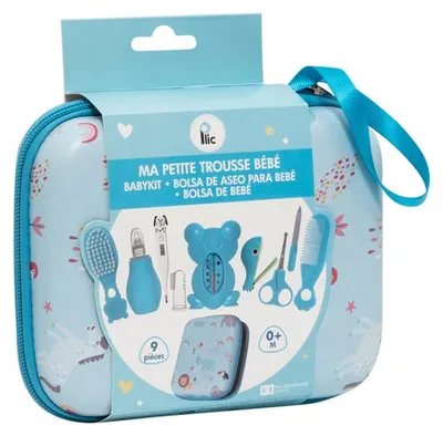 Image de Trousse de soin bébé Plic Care bleu – kit hygiène complet