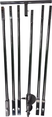 Produktbild von Brunnenbohrer Set Stahl 6m 125mm - Rammbrunnen Bohrer Dreibock Bohrgerät Brunnenbau