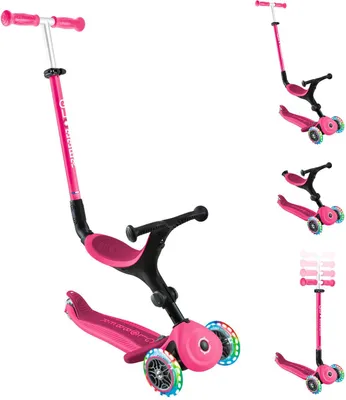 Produktbild von GLOBBER GO-UP ACTIVE LIGHTS – 3 in 1 Dreirad, Laufrad und Scooter, 120/80 mm, 3-rädrig, höhenverstellbar, fuchsia pink