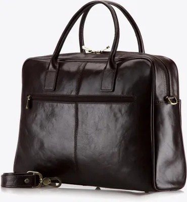 Image de Sacoche pour ordinateur portable Wittchen en cuir pour femme, marron