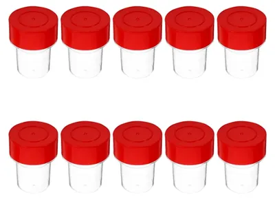Produktbild von 10 Stück Runde Stempelbox aus Kunststoff in Rot – Leicht und Tragbar für die Aufbewahrung von Stempeln und Siegeln