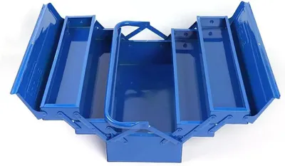 Obrázek produktu pro Box na nářadí, výsuvné přihrádky, přenosný organizér, modrý