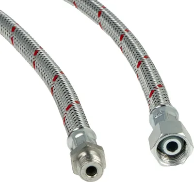 Produktbild von tecuro Universal - Ölschlauch 1/4 Zoll Einschraubnippel, zyl. (flachdichtend) x 3/8 Zoll ÜWM (konisch dichtend) x 300 mm