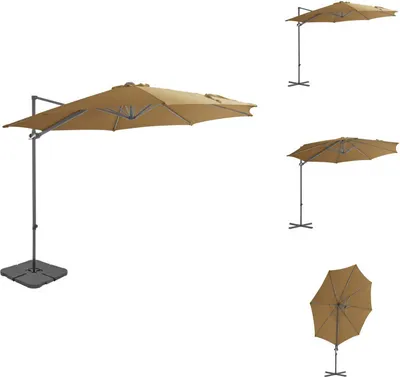 Immagine prodotto di vidaXL Ombrellone con portaombrelli Taupe - Ombrelloni e parasole