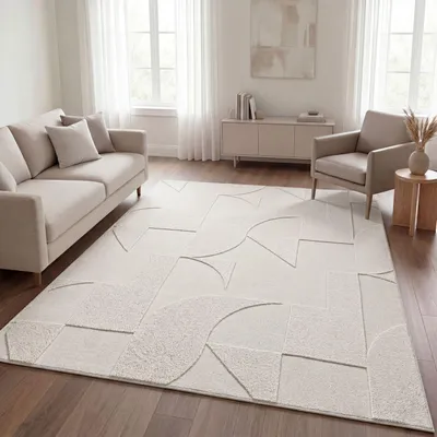 Produktbild von TT Home Wohnzimmer Teppich Schlafzimmer Hochflor Skandinavisches Design Unifarben Geometrisch Boho Style Modern Waschbar Größe 200x280 cm