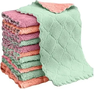 Produktbild von Mikrofaser Geschirrtücher - 12er Set Ultra saugfähig Waschlappen Microfaser Küchenhandtücher Spüllappen Putzlappen Mikrofasertuch (Zufällige Farbe, 12)