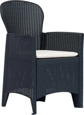 Productafbeelding van vidaXL 3-delige bistroset, kunststof, antraciet, met rattan-look