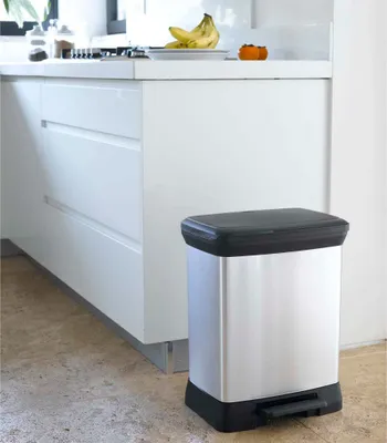 Zdjęcie produktu dla curver 240642 DECOBIN Mülleimer 30,0 l silbermetallic