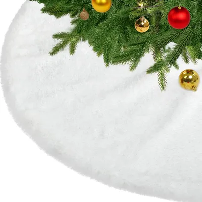 Weihnachtsbaumrock Kunstfell, blau mit silbernen Pailletten, Ø 122 cm