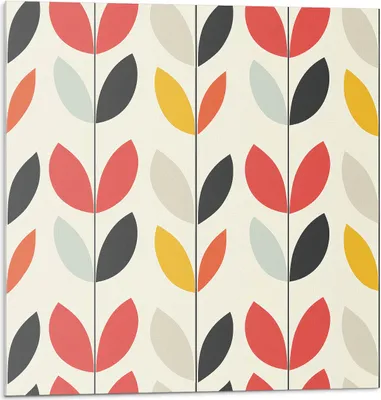 Immagine prodotto di Motivo a foglie su sfondo - Autoadesivo - Rivestimenti murali - Decorazioni murali - Pannelli murali decorativi - Pannelli murali 3D - Design murale autoadesivo - 4 pezzi 50 x 50 cm