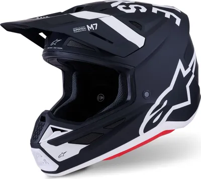 Zdjęcie produktu dla kask SUPERTECH S-M7 DASHER, ALPINESTARS (czarny/biały/matowy, rozmiar M)