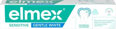 A product shot of Elmex toothpaste packaging.