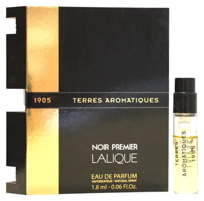 Immagine prodotto di Lalique, Noir Premier - Terres Aromatiques, Eau de Parfum, formato da 1,5 ml, ideale per uomo *Flacone di prova